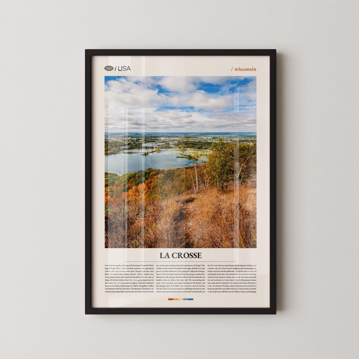 La Crosse Wisconsin Mississippi River Bluff Autumn View Poster