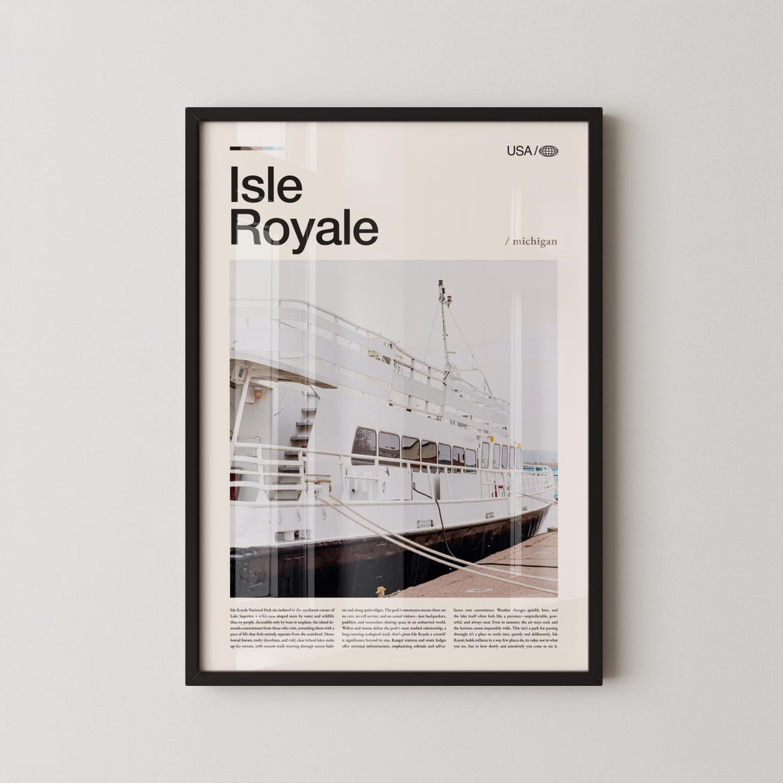 Isle Royale Michigan National Park Ferry Photo Travel Poster