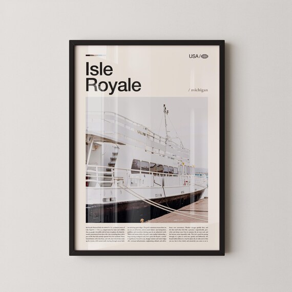 Isle Royale Michigan National Park Ferry Photo Travel Poster