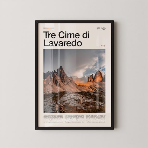 Tre Cime Di Lavaredo Three Peaks Glowing In The Dolomites Poster