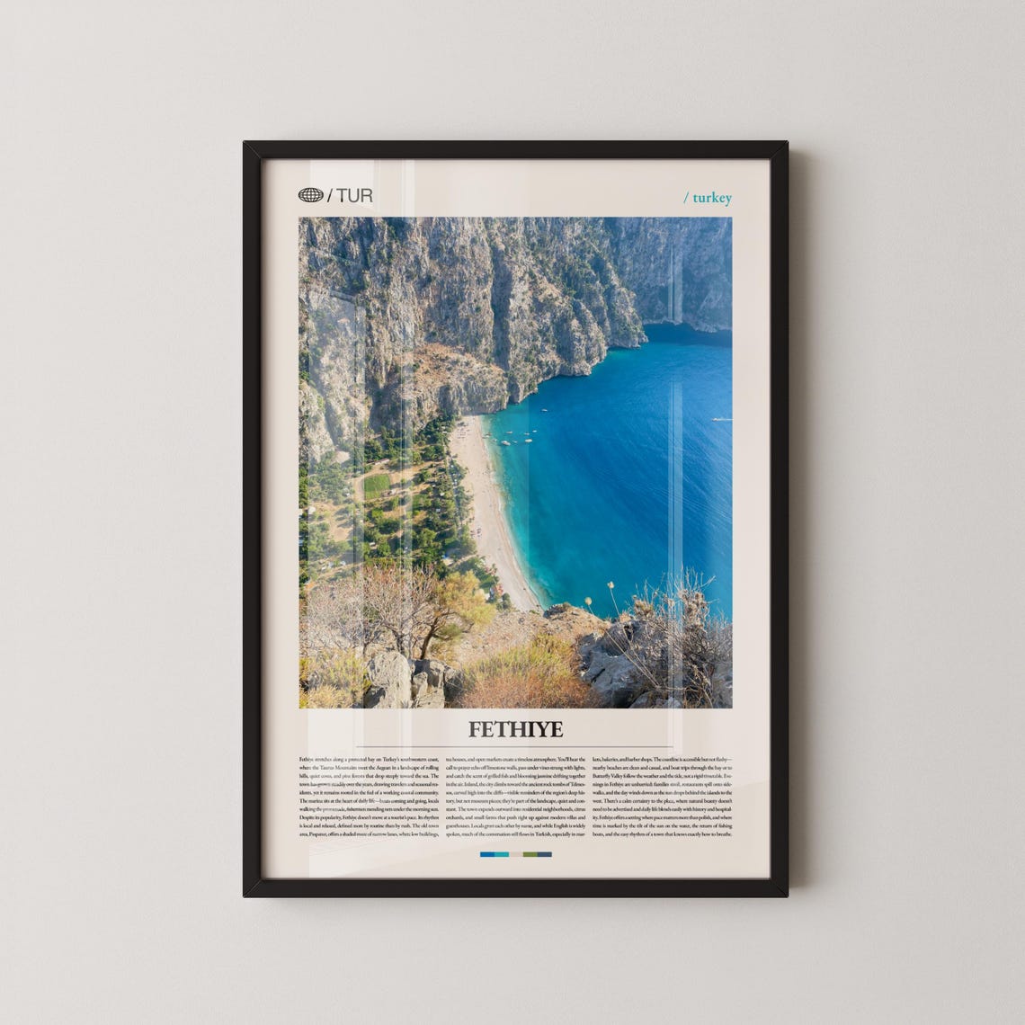 Fethiye Turkey Turquoise Coast Cliffs Seaside Travel Photo Art Poster