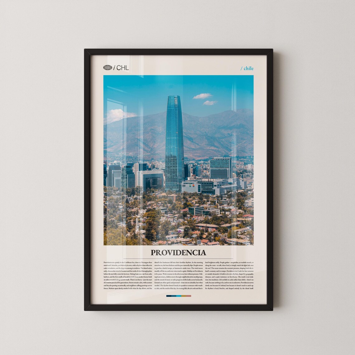 Providencia Santiago Chile Skyline Photography Travel Poster