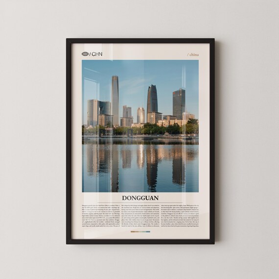 Dongguan China Skyline Reflection Urban Cityscape Travel Poster