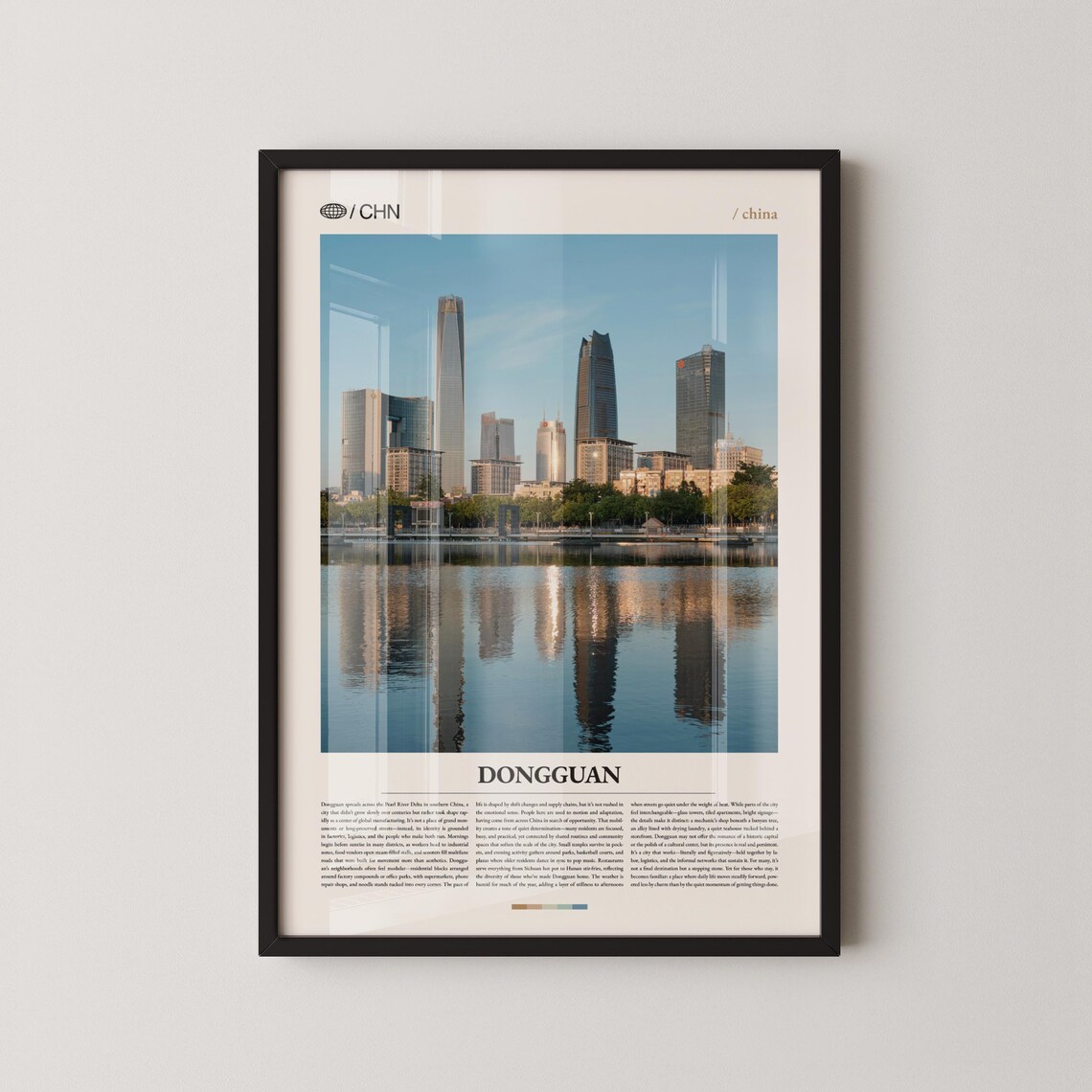 Dongguan China Skyline Reflection Urban Cityscape Travel Poster