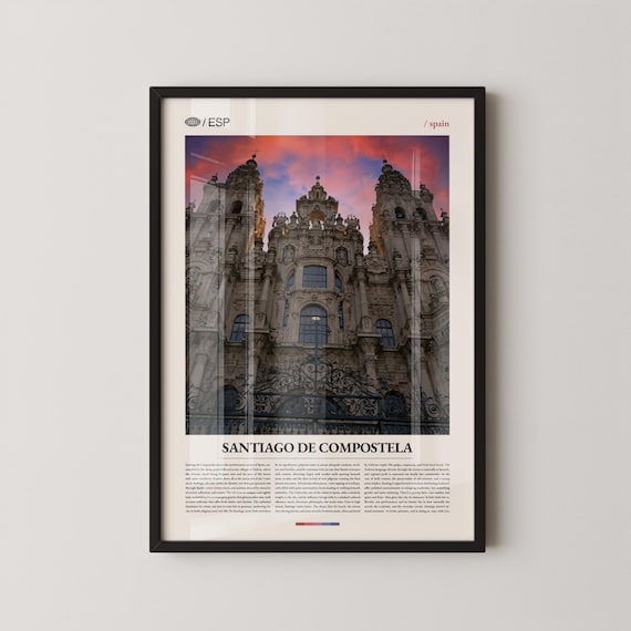 Santiago de Compostela Cathedral Sunset Camino Pilgrimage Poster