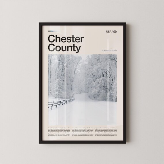 Chester County Pennsylvania Snowy Woodland Winter Scene Art Poster