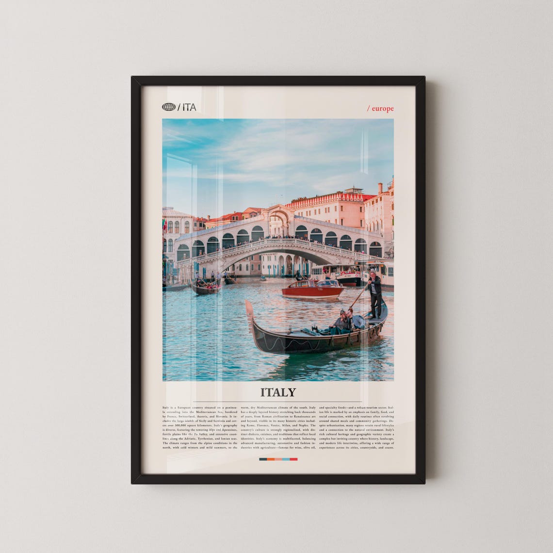 Rialto Bridge Venice Italy Gondola Editorial Photography Poster