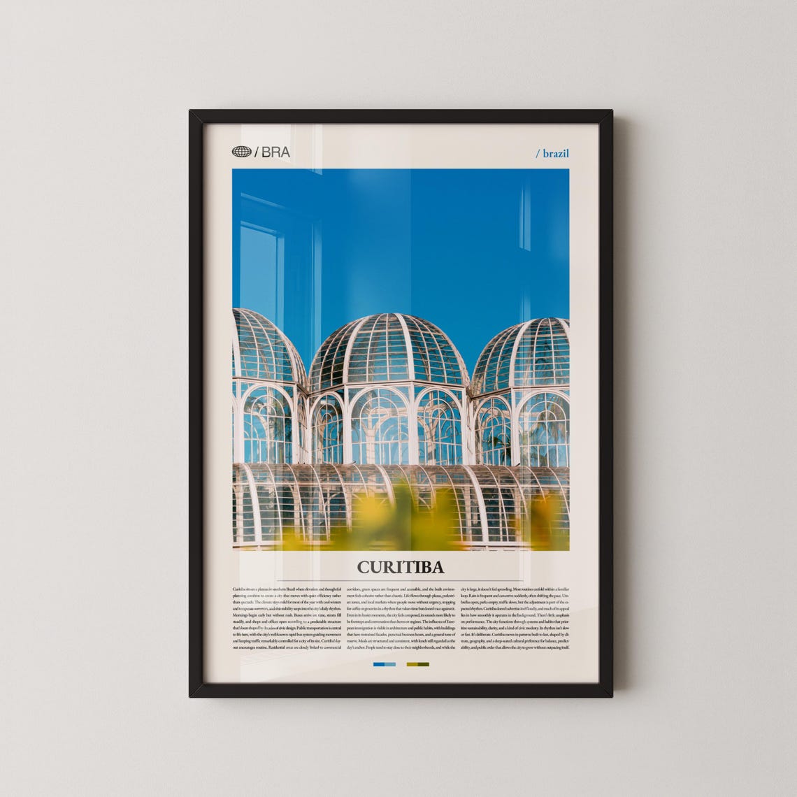 Curitiba Brazil Botanical Garden Glass Greenhouse Domes Poster
