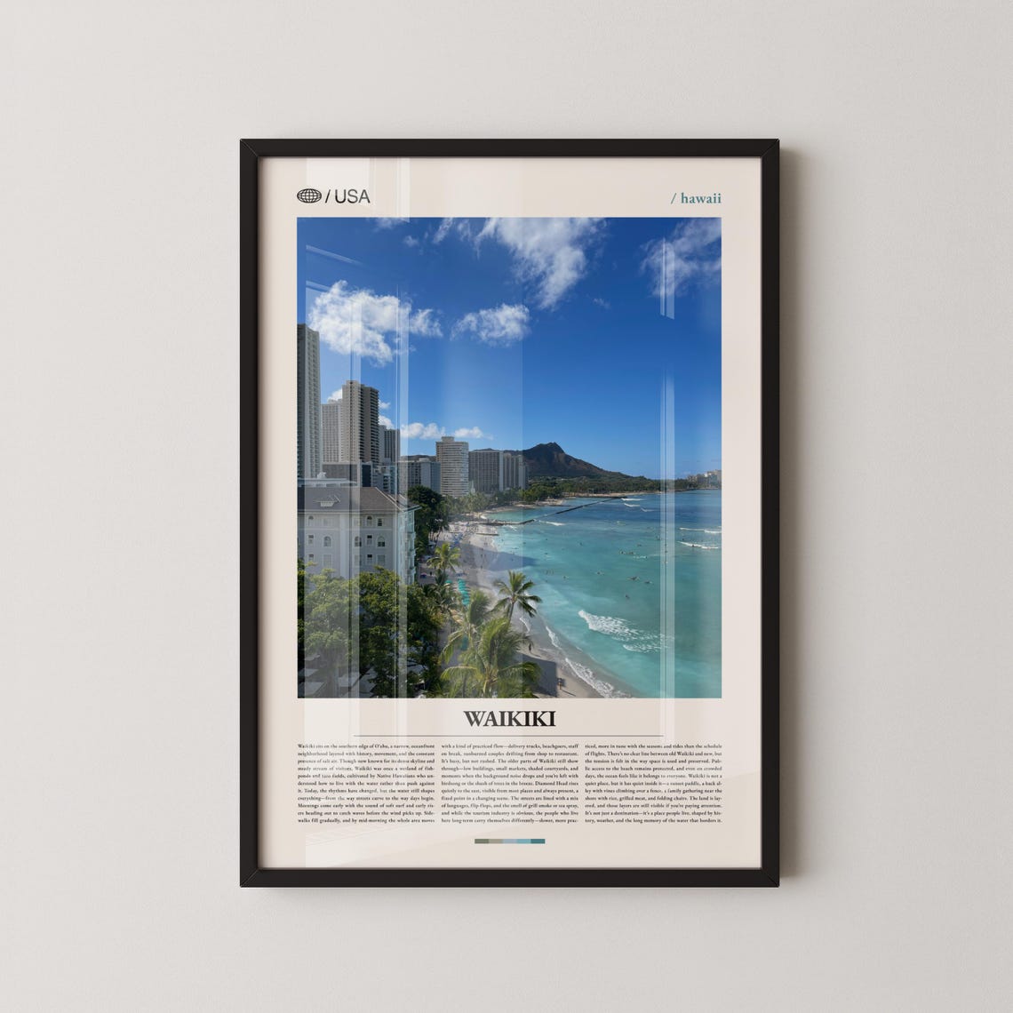 Waikiki Hawaii Beachfront Hotels Aerial Ocean View Photo Poster