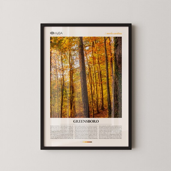 Greensboro North Carolina Autumn Forest Landscape Photo Poster