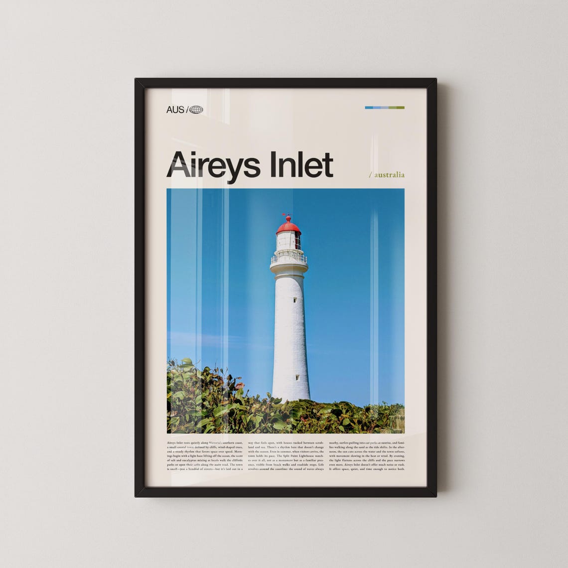 Aireys Inlet Australia Lighthouse Coastal Photography Poster