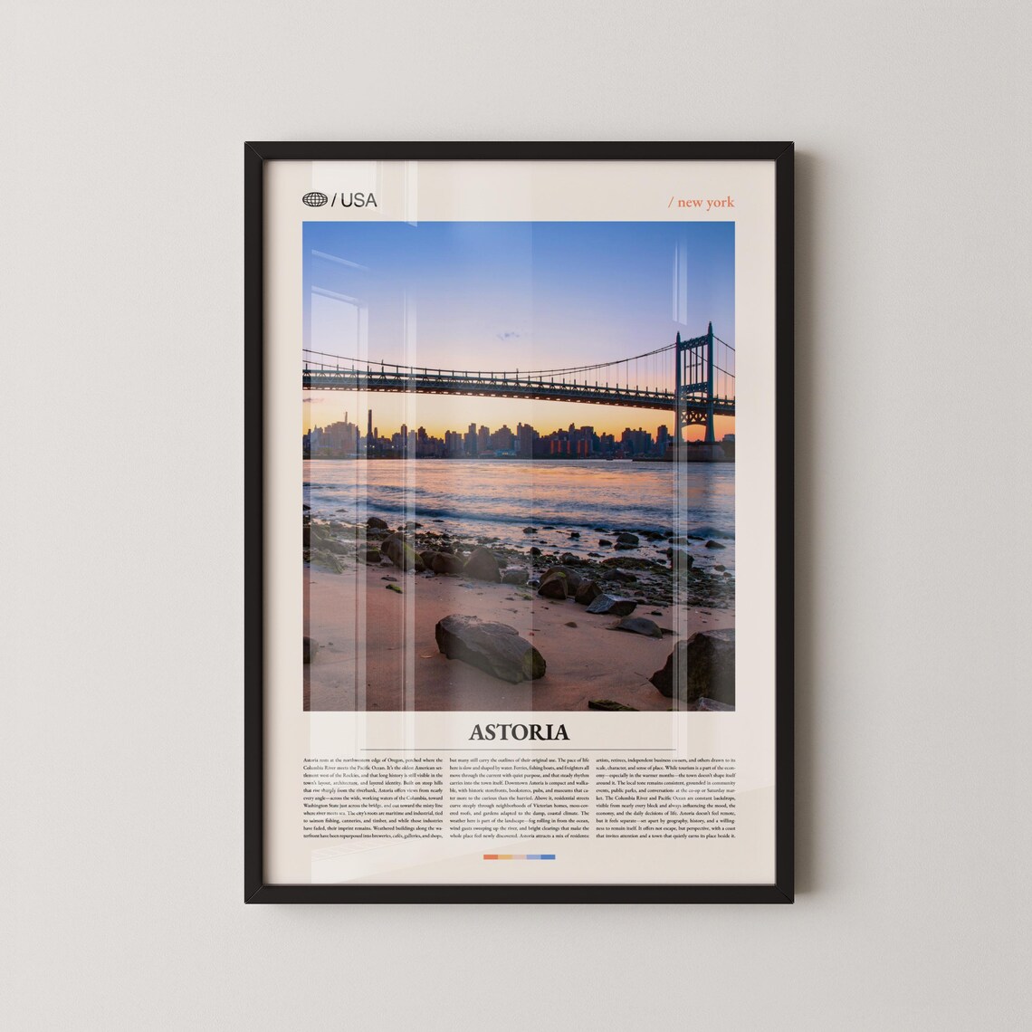 Astoria New York Sunset Photo Bridge Over The East River Poster