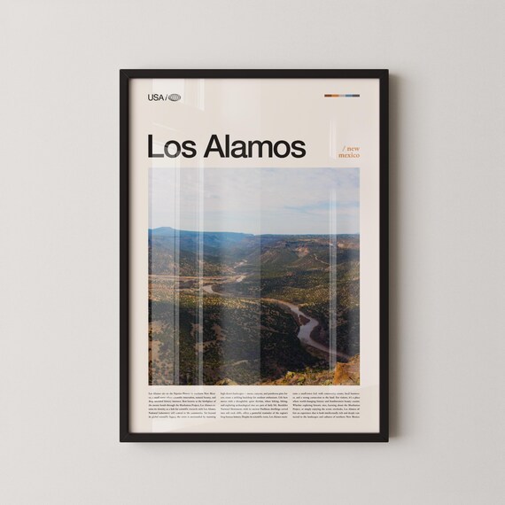Los Alamos New Mexico High Desert Canyon River Minimalist Travel Poster