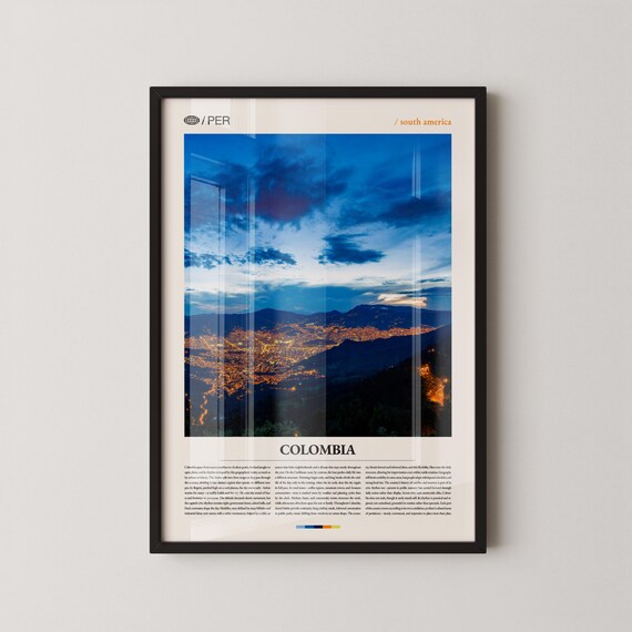 Colombia Print Wall Art Poster South America Landscape Photography Tropical Mountains Decor