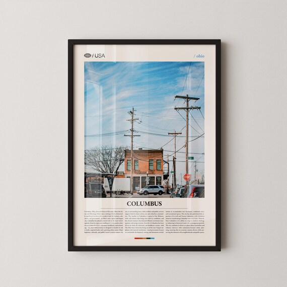 Columbus Ohio Street Corner Storefront Neighborhood Travel Poster