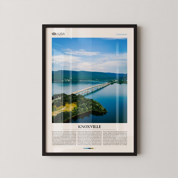 Knoxville Tennessee River Bridge Aerial Cityscape Summer View Poster