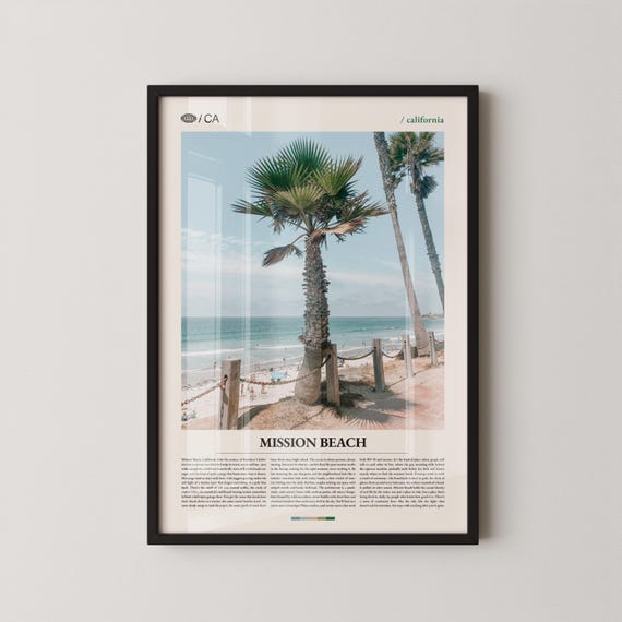 Mission Beach Print Black And White Queensland Wall Art Poster Photo Australia