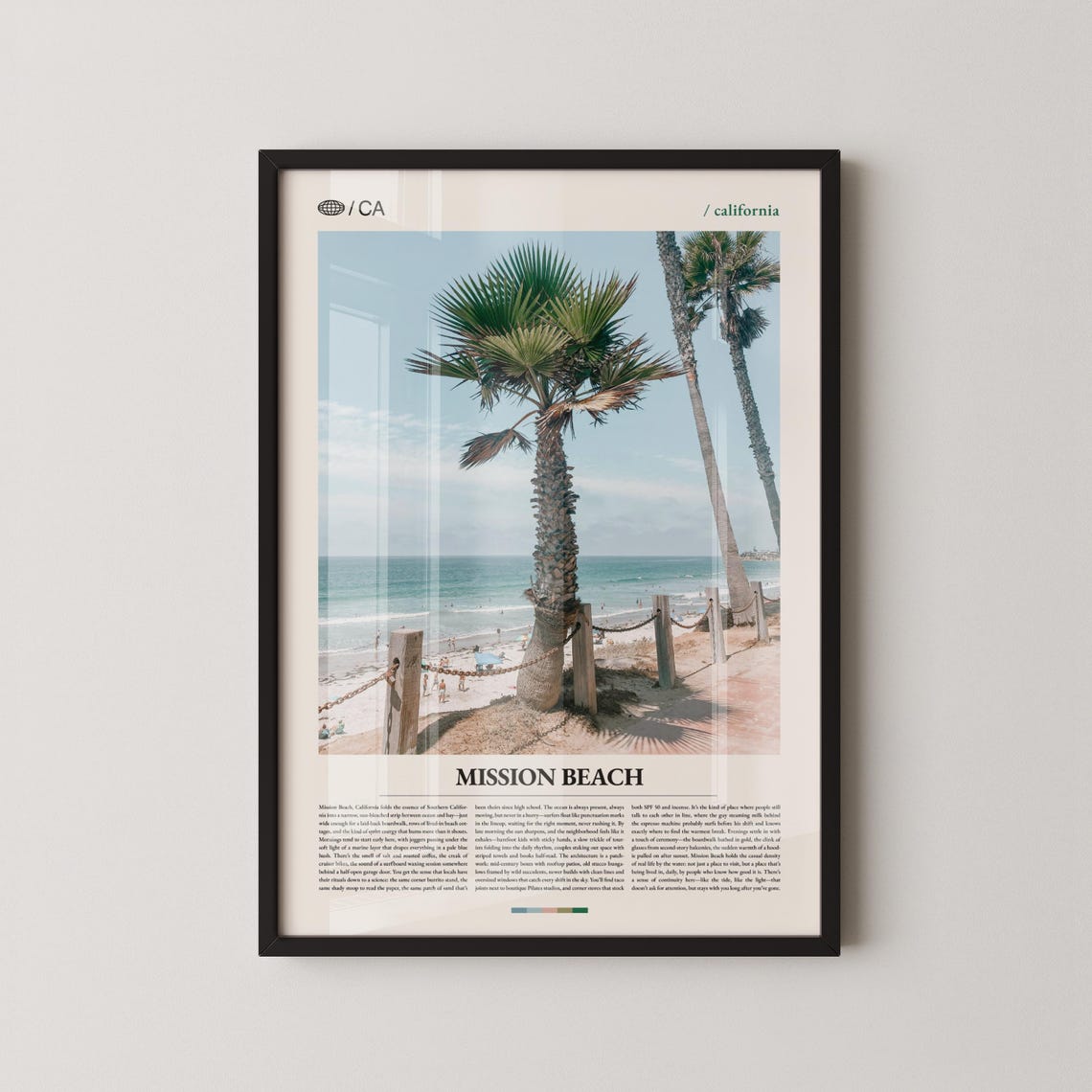 Mission Beach California Palm Grove Vintage Photo Edition Poster