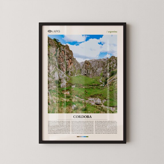 Cordoba Argentina Rocky Mountain Valley Gorge Nature Photography Poster