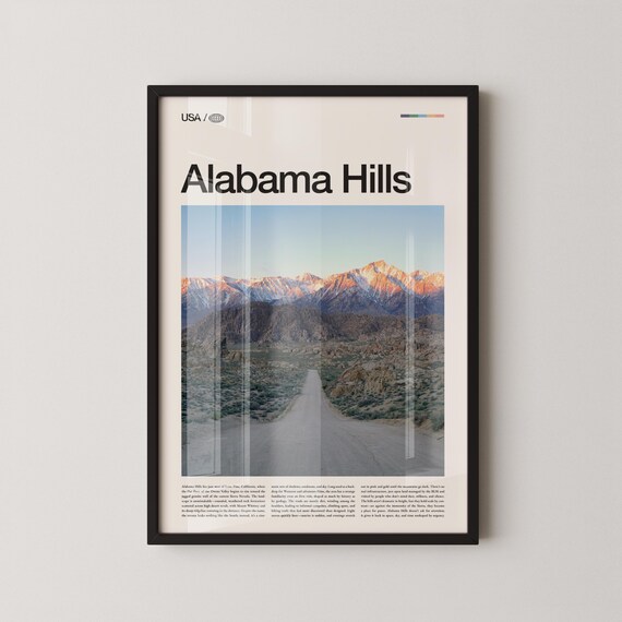 Alabama Hills California Sunrise Desert Road Mountain View Poster