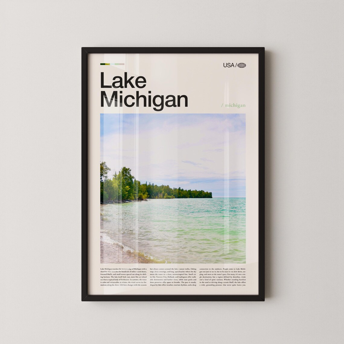 Lake Michigan Shoreline Island Summer Travel Photography Poster