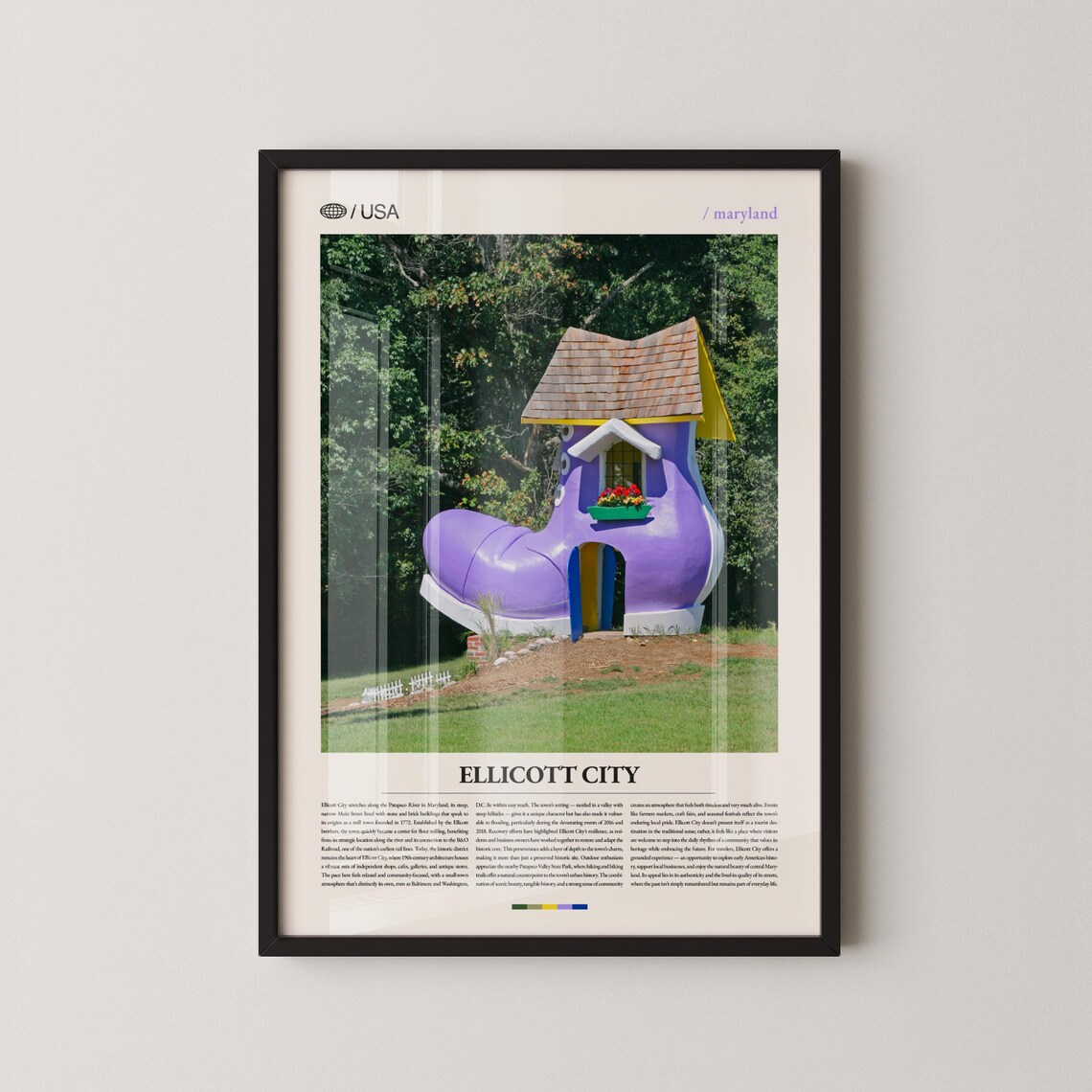 Ellicott City Maryland Purple Shoe House Novelty Photo Poster