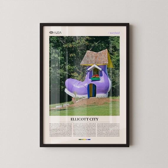 Ellicott City Maryland Purple Shoe House Novelty Photo Poster