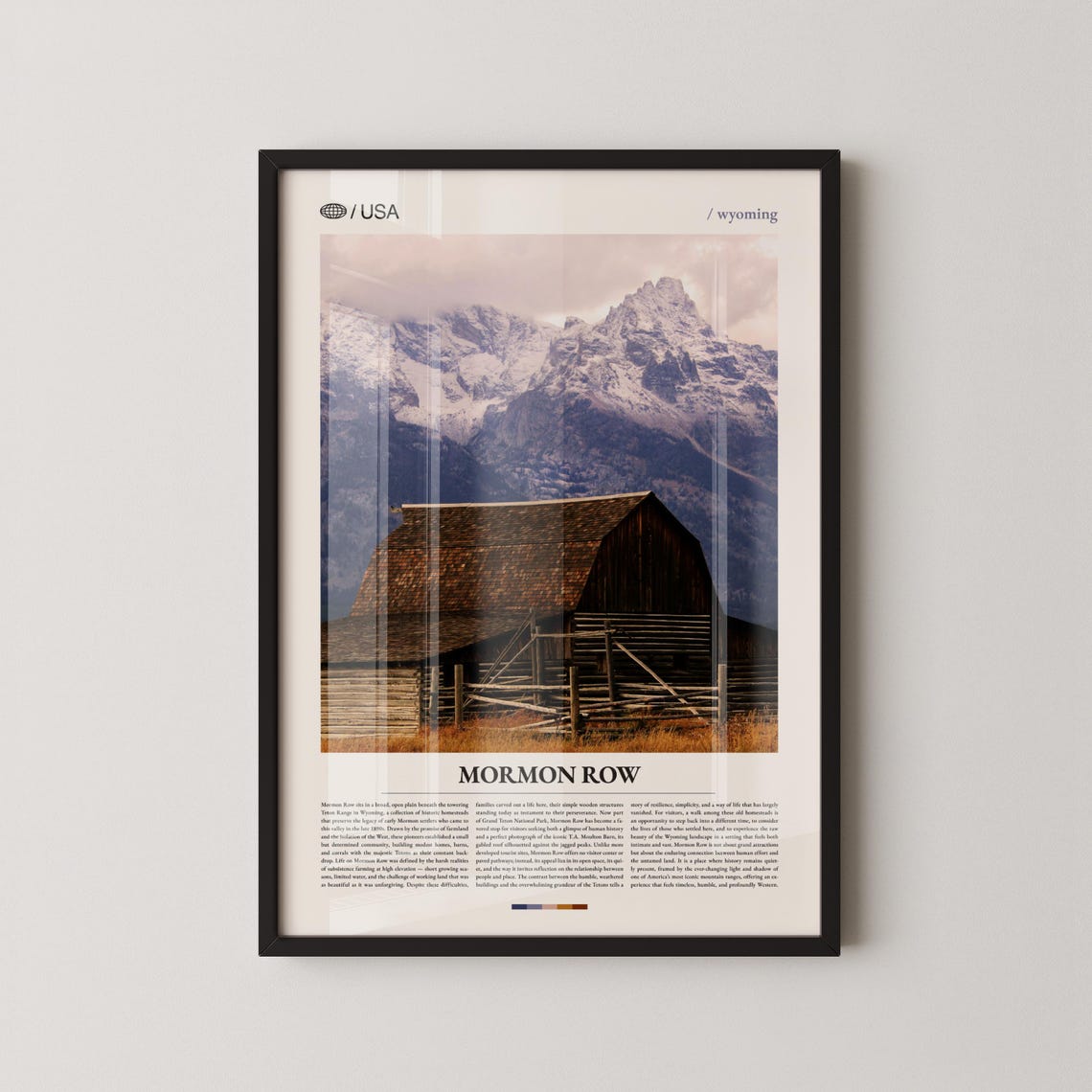 Mormon Row Wyoming Rustic Barn Grand Teton Landscape Art Poster