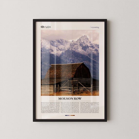 Mormon Row Wyoming Rustic Barn Grand Teton Landscape Art Poster