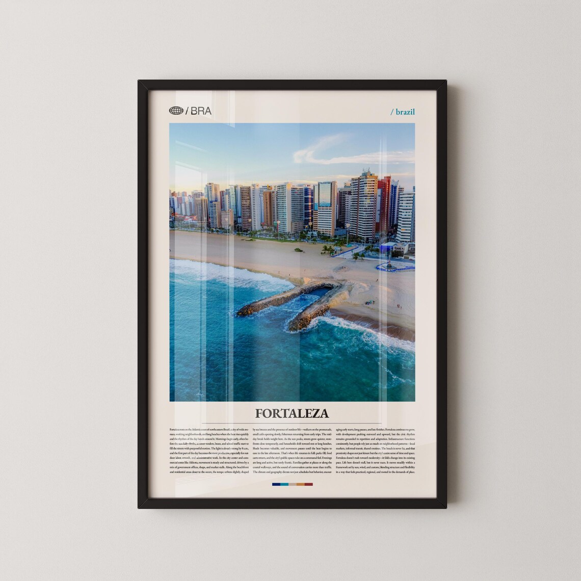 Fortaleza Brazil Beachfront Skyline Aerial View Editorial Poster