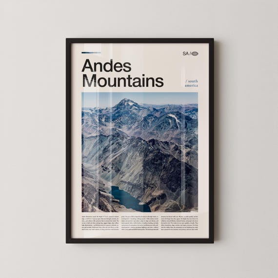 Andes Mountains Print Wall Art Poster Photography South Mountain Landscape