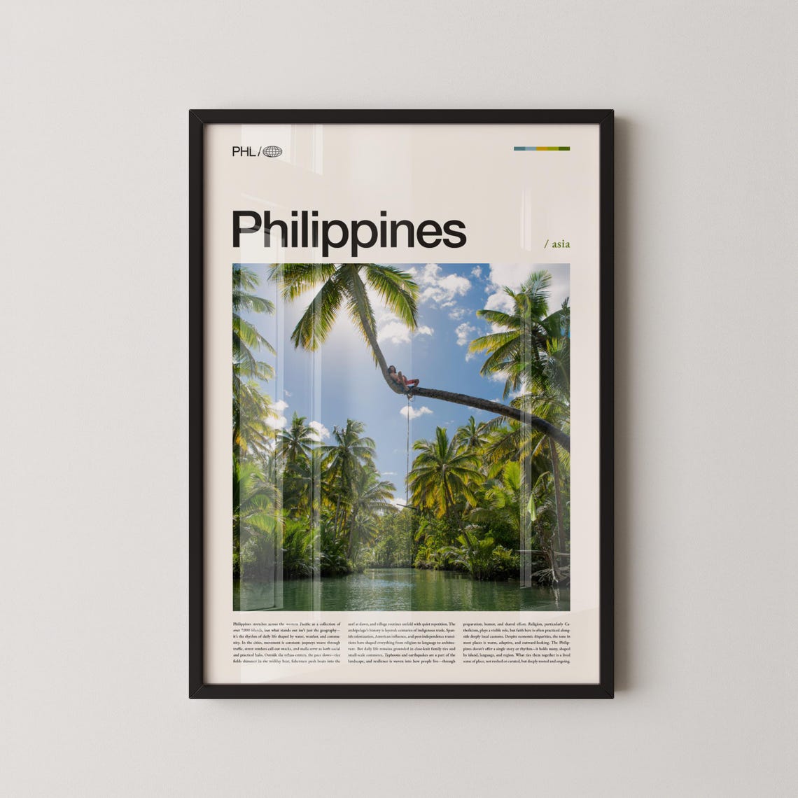 Philippines Coconut Palms Tropical River Grove Magazine Poster