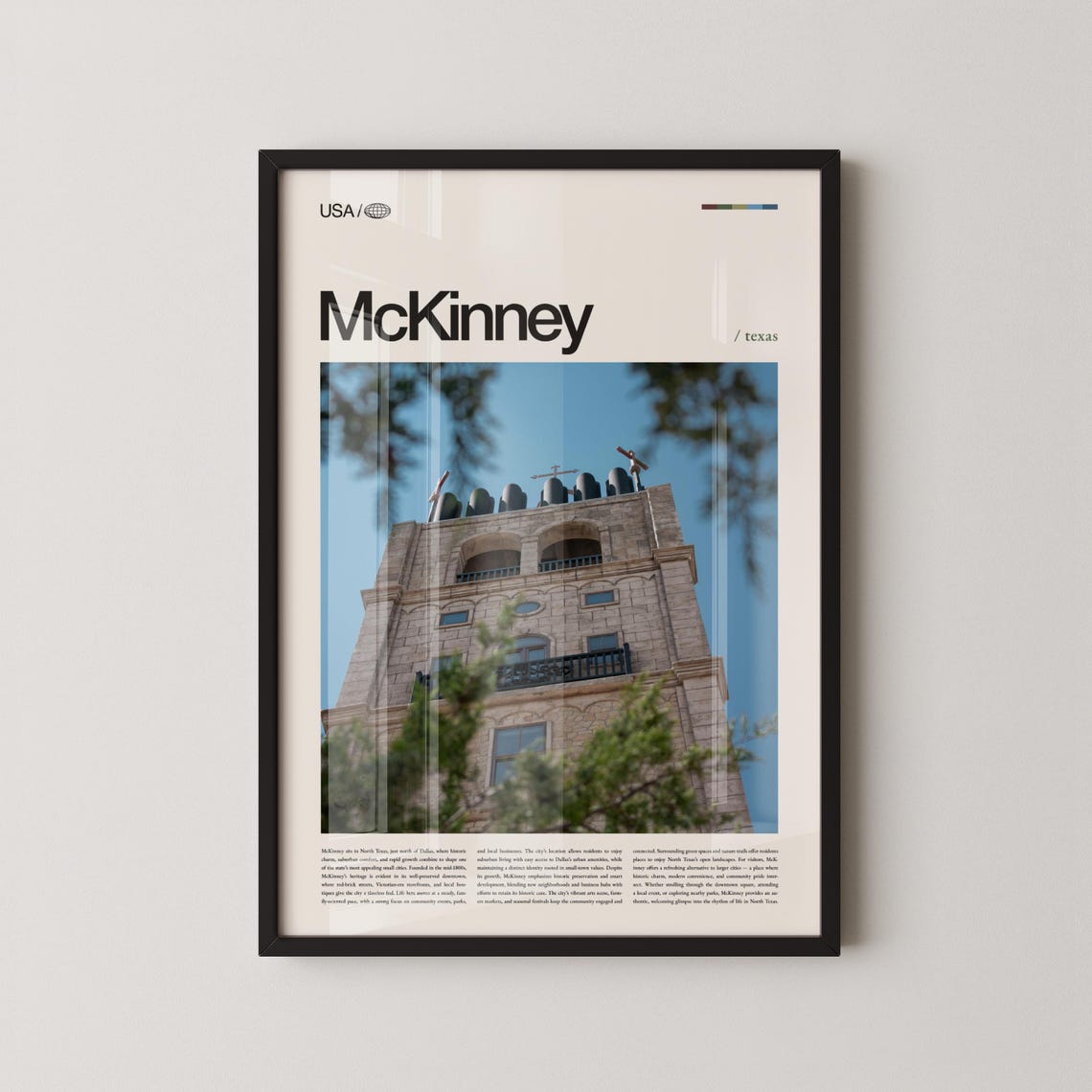 McKinney Texas Historic Downtown Bell Tower Photography Poster