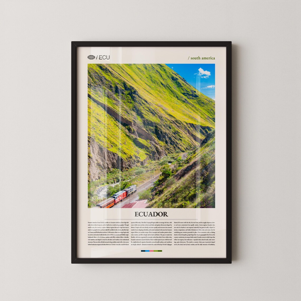 Ecuador Andes Train Green Valley Railway South America Travel Poster