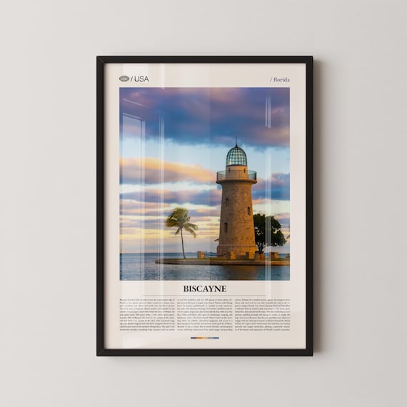 Biscayne National Park Florida Lighthouse Sunset Photo Poster