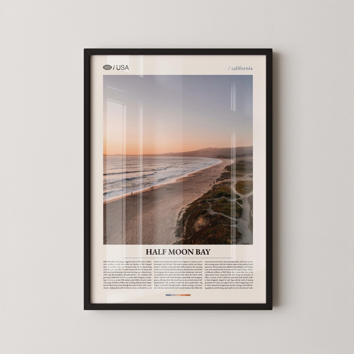 Half Moon Bay California Coastal Sunset Beach Photo Travel Poster