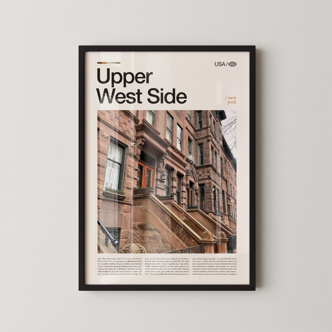 Upper West Side Brownstone Stoops New York Photography Art Poster