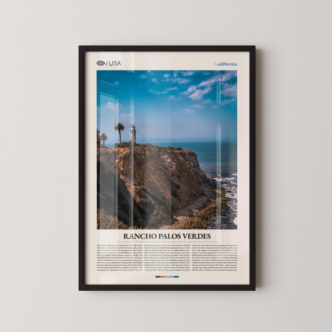 Rancho Palos Verdes Point Vicente Lighthouse Cliffs Travel Poster