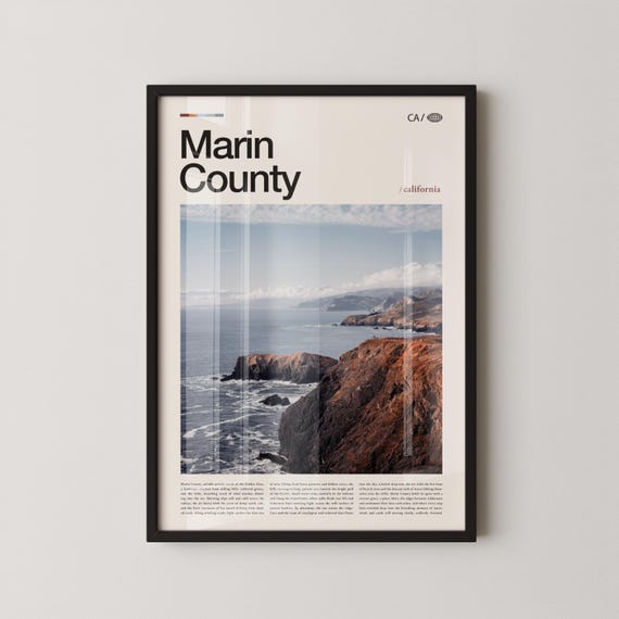 Marin County Print Wall Art Poster Photo Muir Woods National Monument Point Reyes