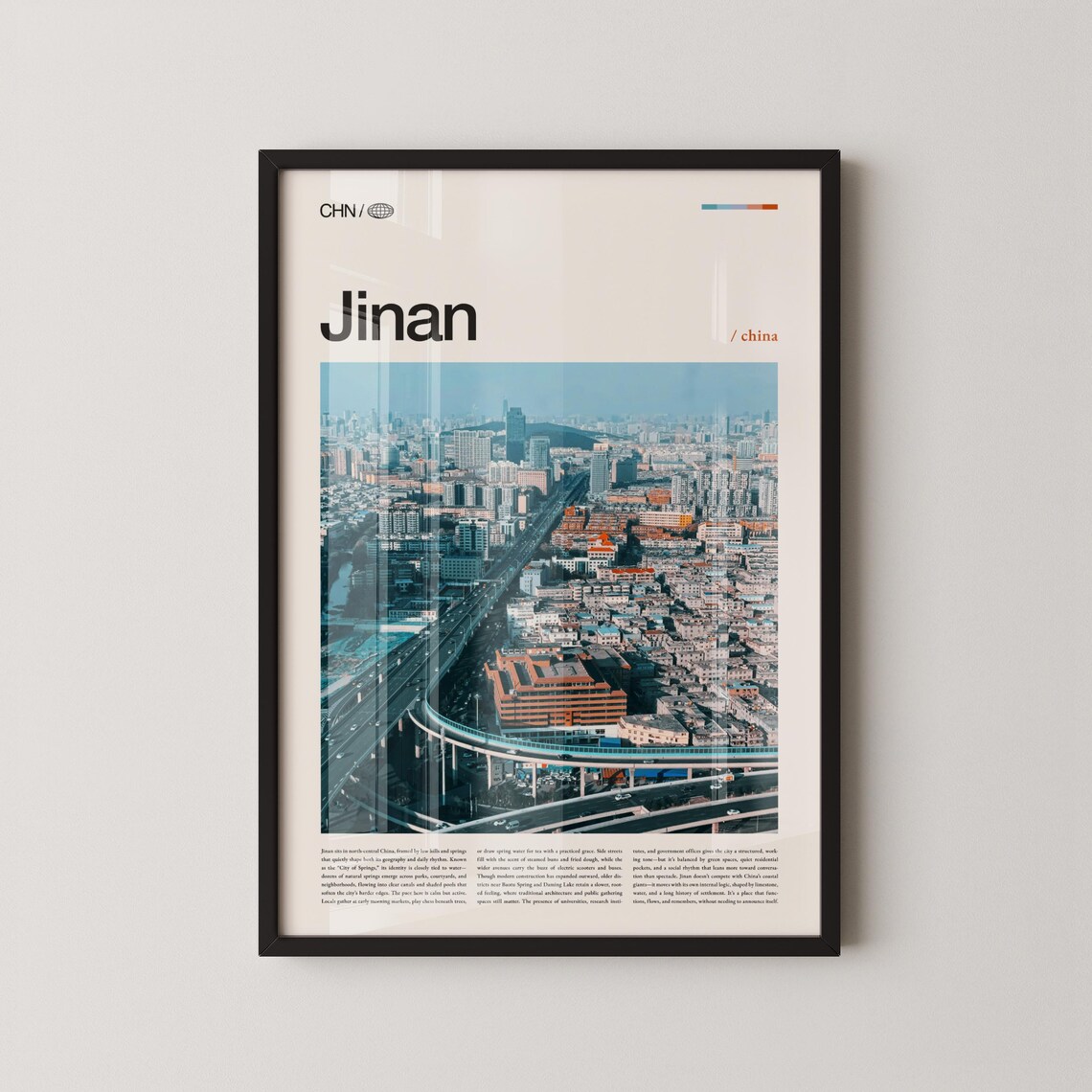 Modern Jinan City Skyline Shandong China Aerial Photography Poster