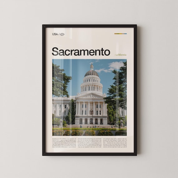 Sacramento California State Capitol Dome Sunny Landmark Poster