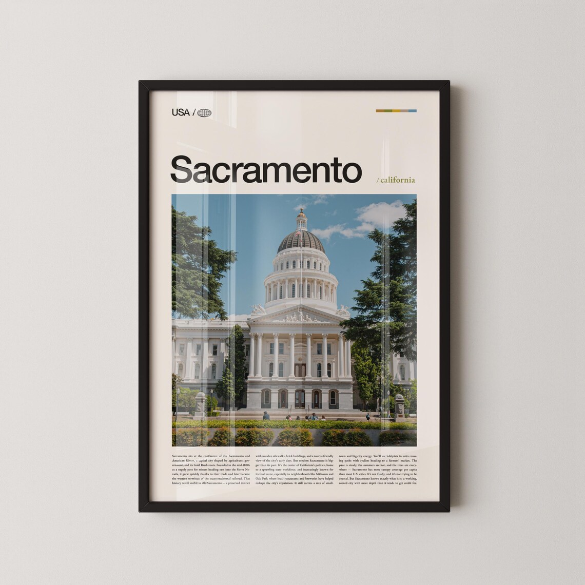 Sacramento California State Capitol Dome Sunny Landmark Poster