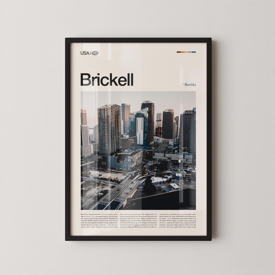 Brickell Florida Aerial Downtown Skyline Modern City Photo Poster