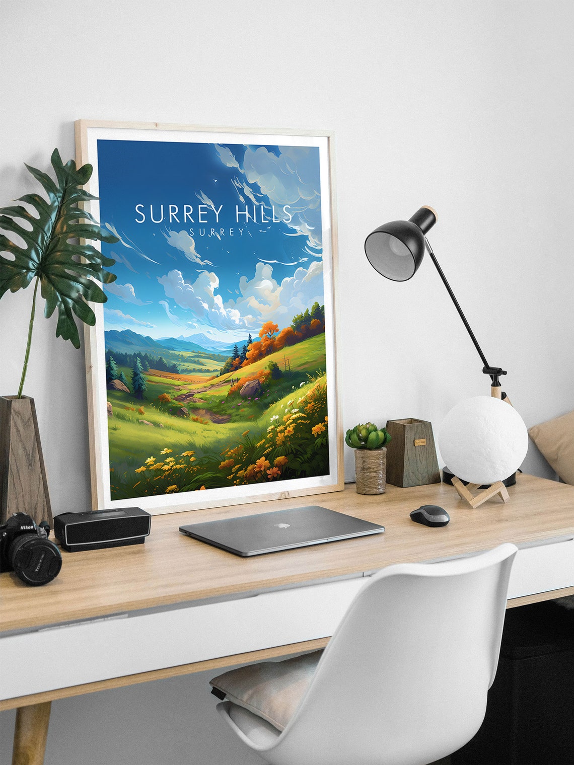 Surrey Hills Surrey Countryside Summer Meadow Skyline Landscape Poster - Image 2