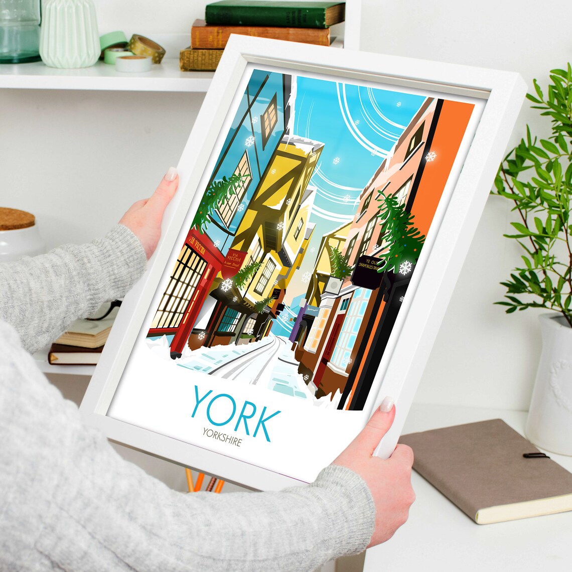 York Christmas Print, Holiday Wall Art Print - Image 3