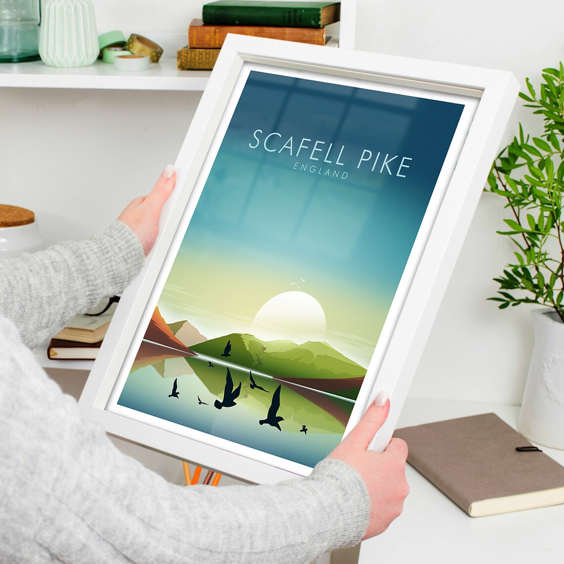 Scafell Pike England Travel Poster, Mountain View - Image 4