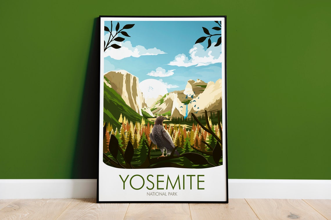Yosemite National Park Eagle Valley El Capitan Scenic Nature Poster