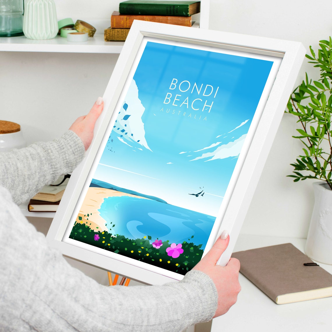 Bondi Beach Australia Coastal Bay Minimalist Seaside Art Poster - Image 3