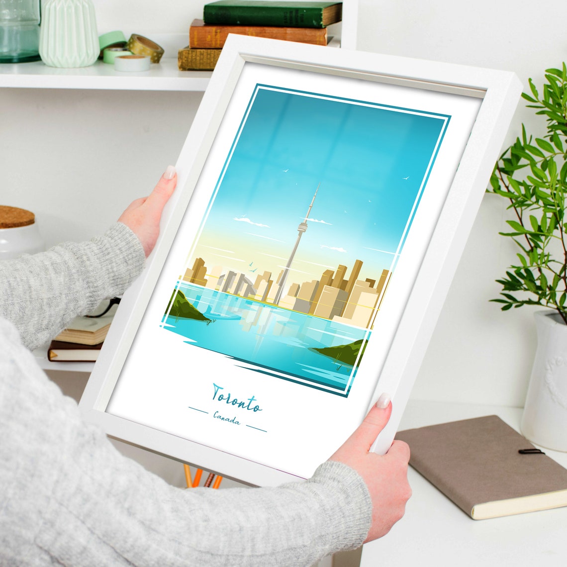 Toronto Canada Skyline CN Tower Sunrise Cityscape Travel Poster - Image 4