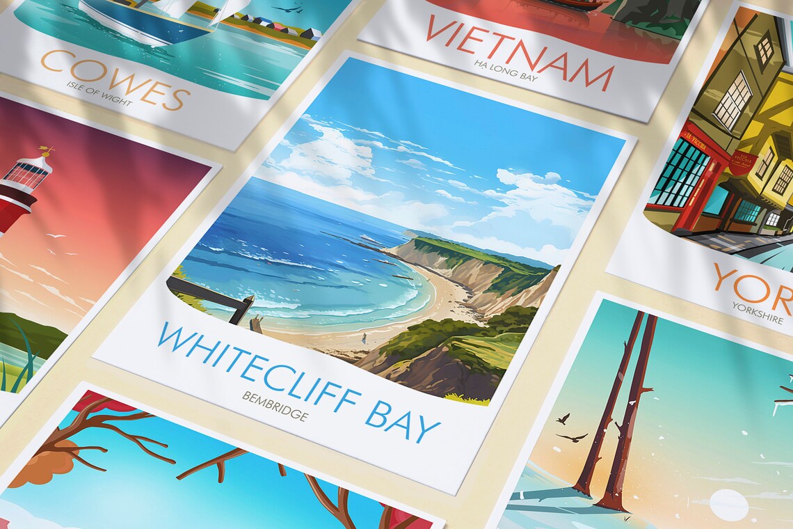 Whitecliff Bay Print Bembridge Isle Of Wight Print - Image 3